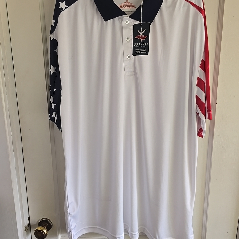 Mens Stars and Stripes Short Sleeve Polo Shirt Size 3XL NWT - Picture 7 of 7